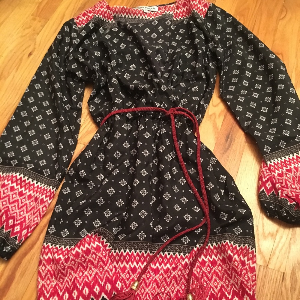 Boho faux wrap dress